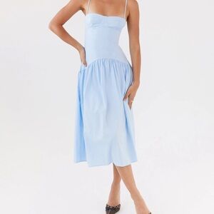 Peppermayo Blue Sleeveless Sundress Midi